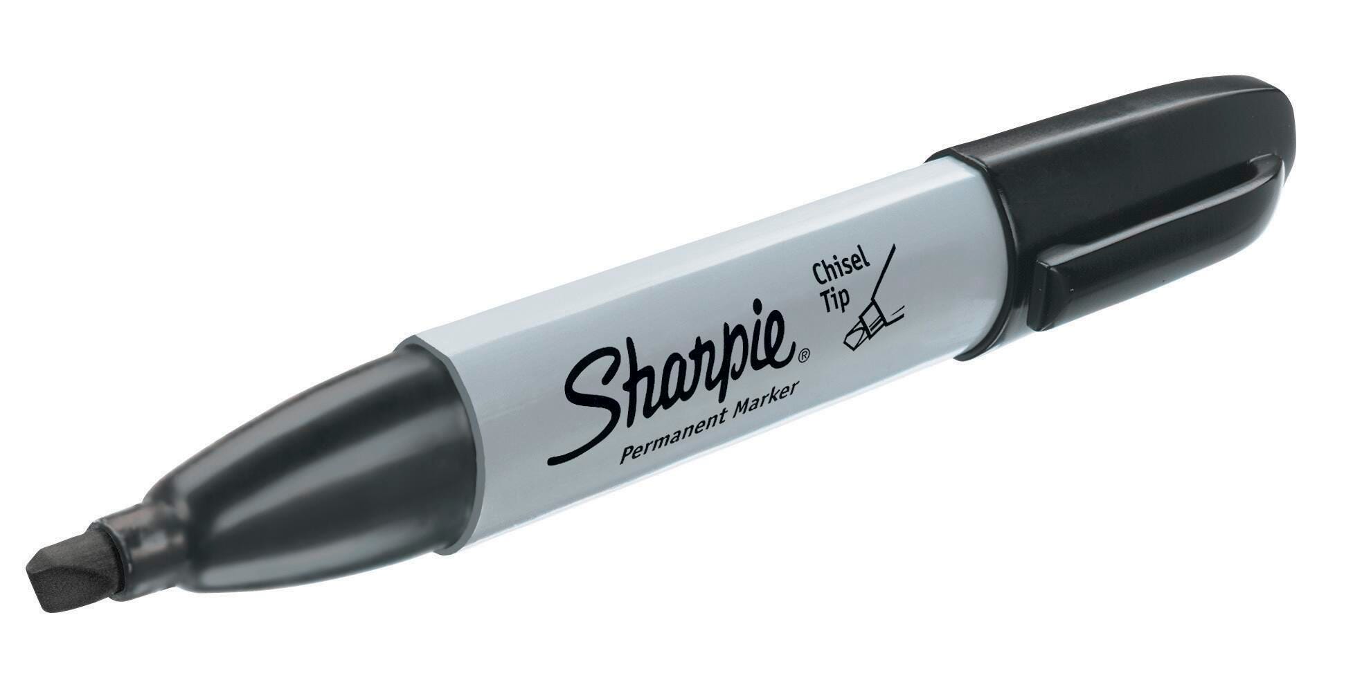 Sharpie Permanent Marker Chisel Tip Black Pack of 12